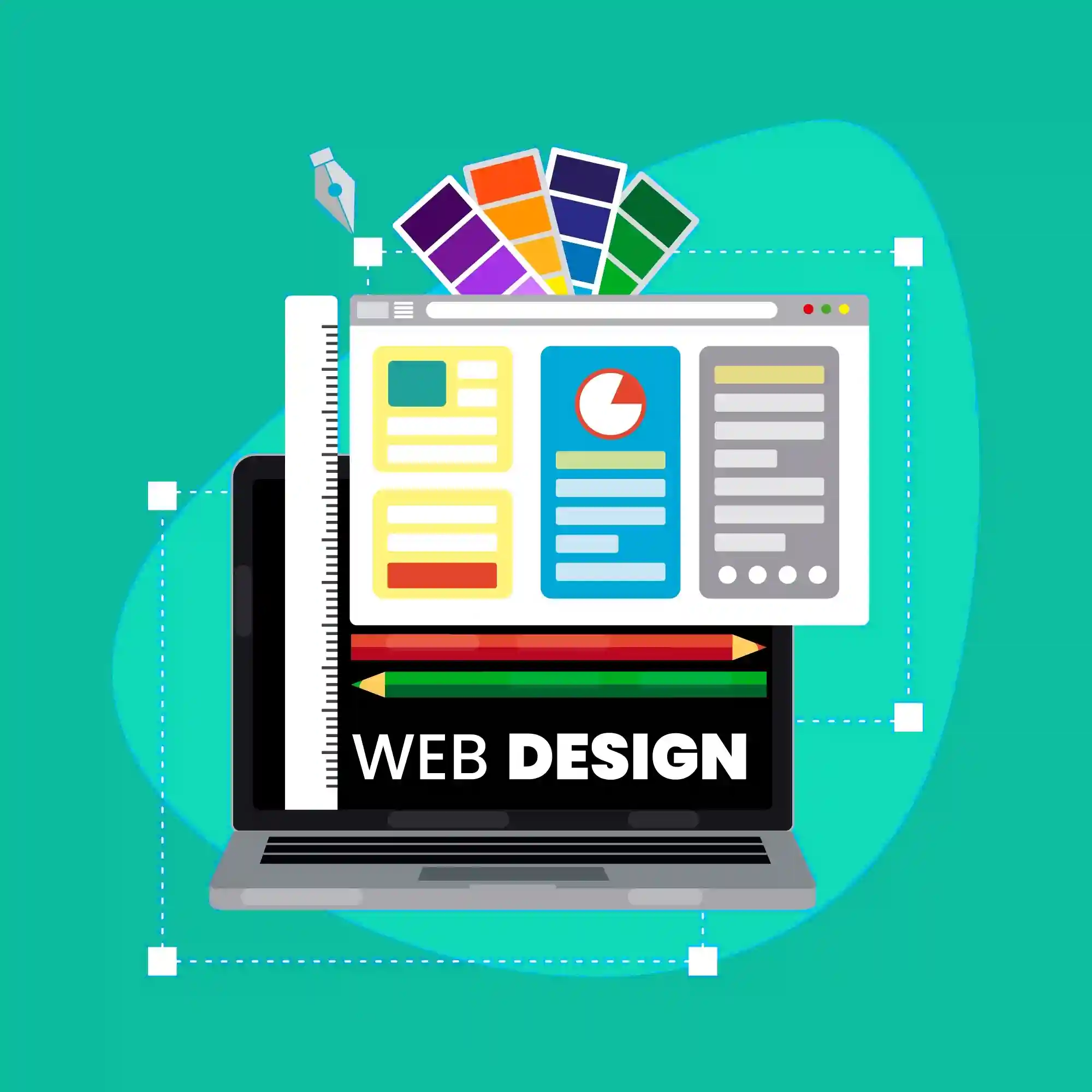 imagen que destaca el diseño web con paletas de colores