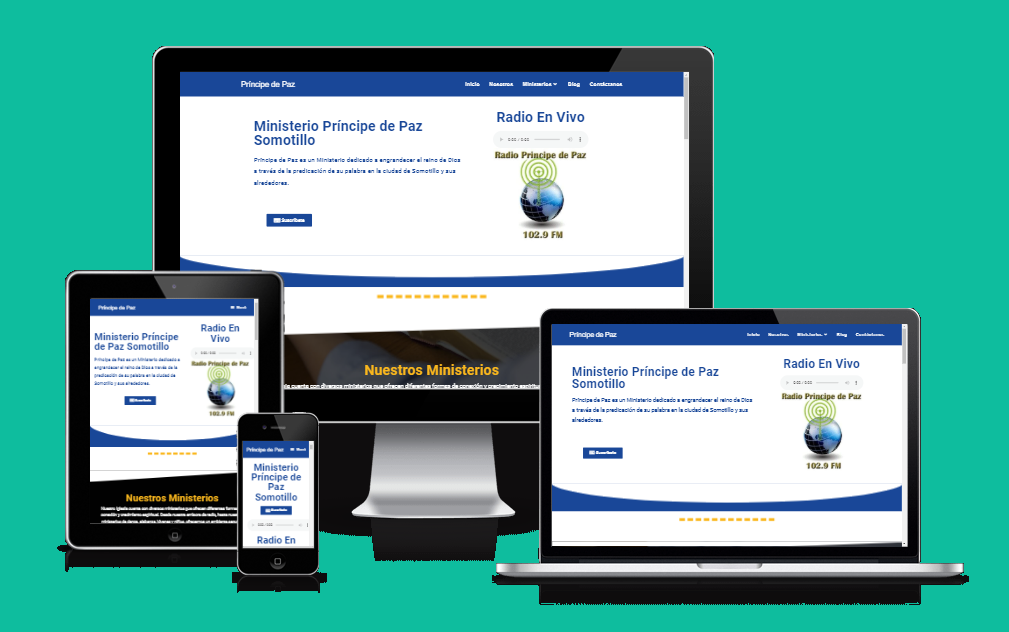 diseño y desarrollo del sitio principedepaz.top adaptado a los distintos dispositivos